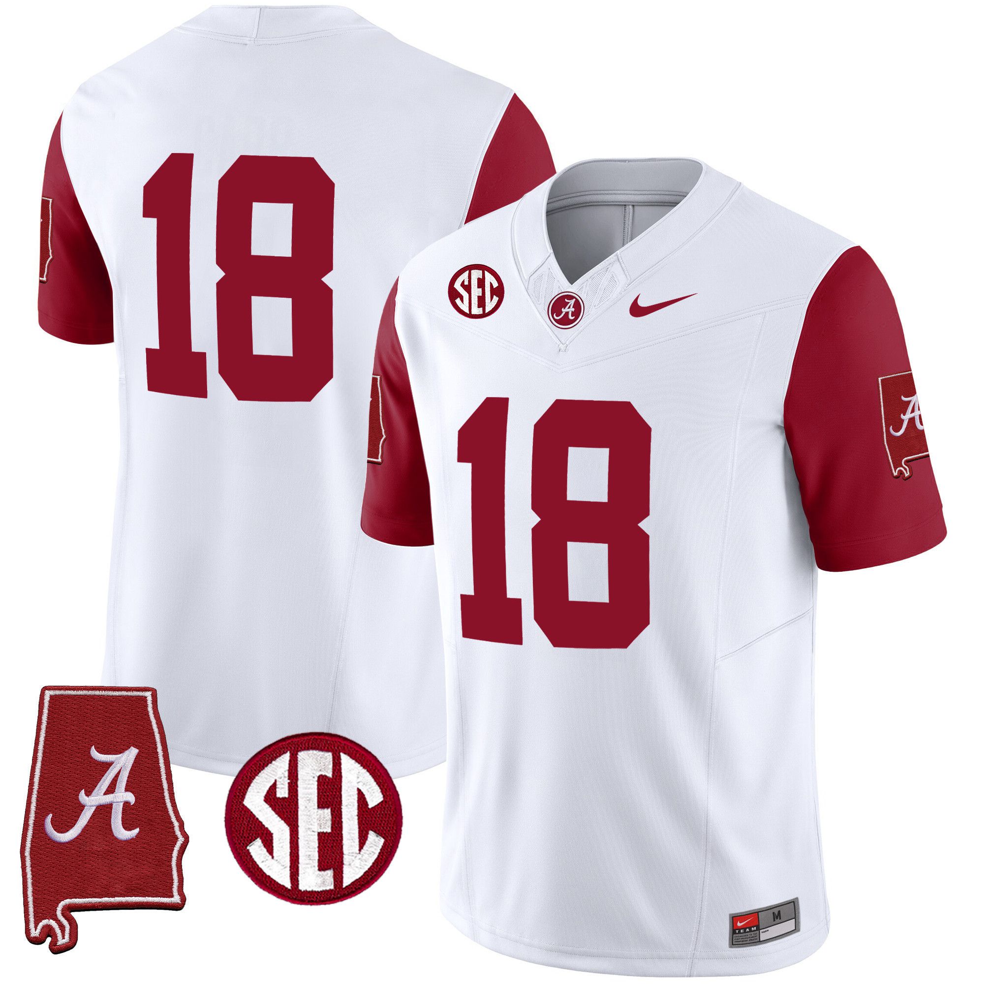 Men Alabama Crimson Tide #18 No Name White 2024 Nike Vapor Limited NCAA Jersey style 2->indianapolis colts->NFL Jersey